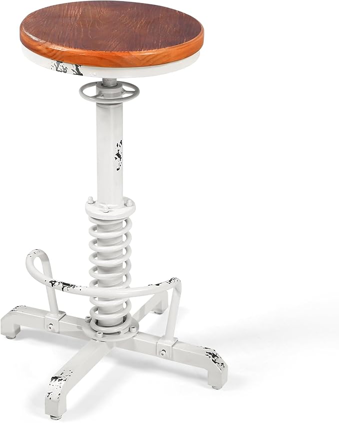 American Antique Steampunk Bar Stool 24.41"-28.35" Vintage Industrial - Image 5