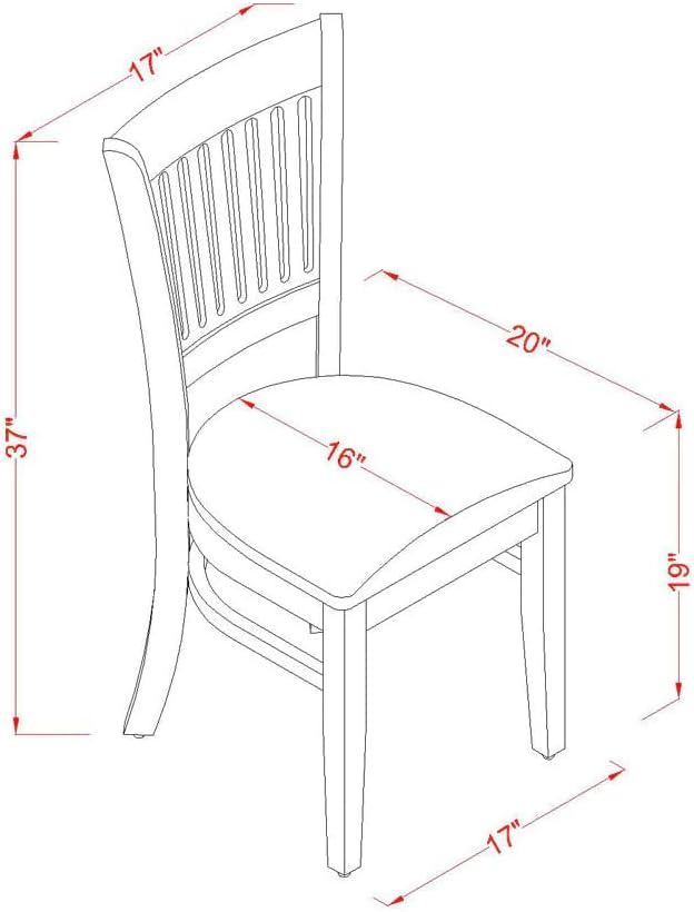 East West Furniture LGVA5-BLK-C 5 Piece Dining Room Furniture Set Includes a - Image 13