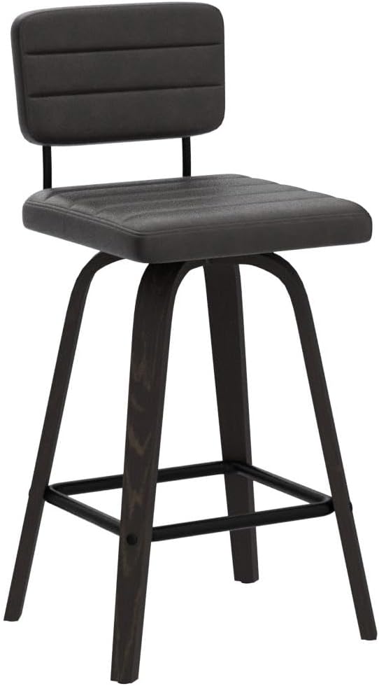 Counter Height Bar Stools Set of 2 Wood Swivel Bar Stools - Image 4
