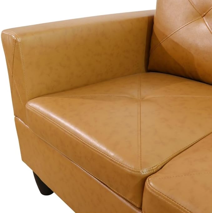 Ginger L-Shaped 3-Piece Faux Leather Sofa - Image 6