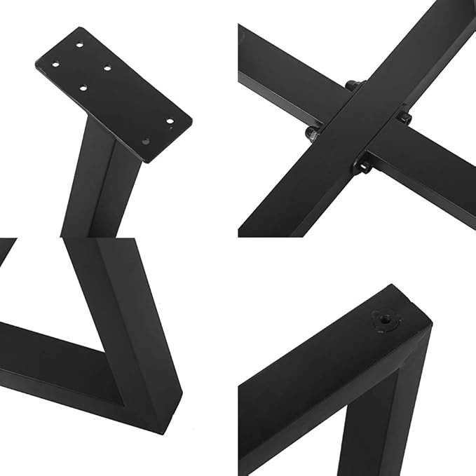Metal Round End Table Legs, 16 x 18 Inch Black Coffee Table Base Only, Iron - Image 4