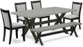 East West Furniture X697MZ606-6 6 Piece Dinette Set Contains a Rectangle Dining by EastWestFurniture