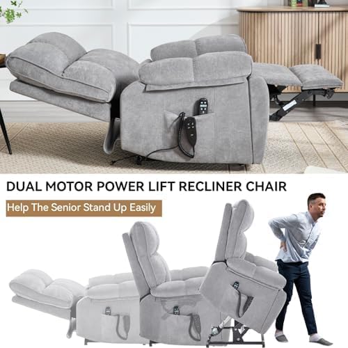 Dual Motor Power Lift Recliner Chair, 8 Positions Vibration Massage Recliner - Image 6