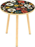 Mandala Round End Table, Small Side Table by Permory