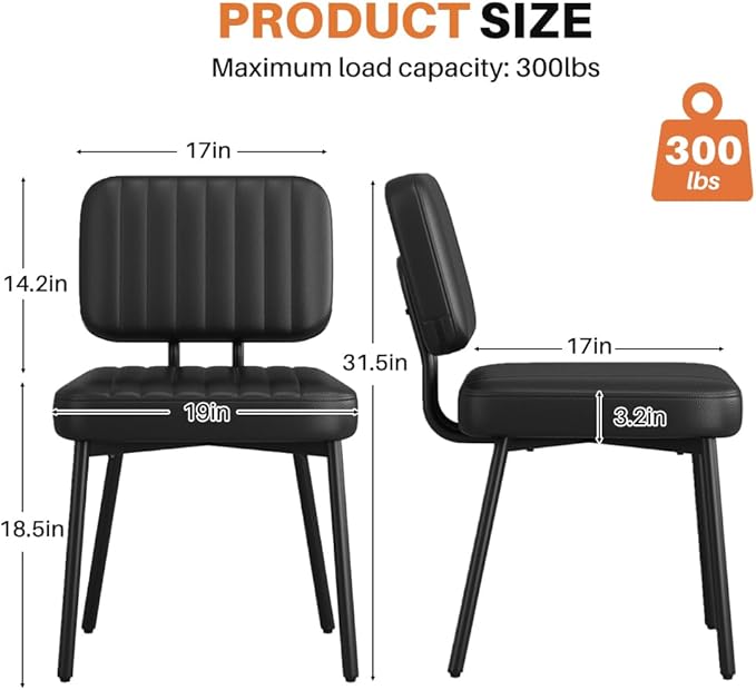Dining Chairs Set of 4, Upholstered Mid Century Modern Kitchen Dining Room - Image 2