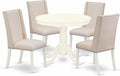 East West Furniture ANFL5-LWH-01 5 Piece Kitchen Table & Chairs Set Includes a by EastWestFurniture