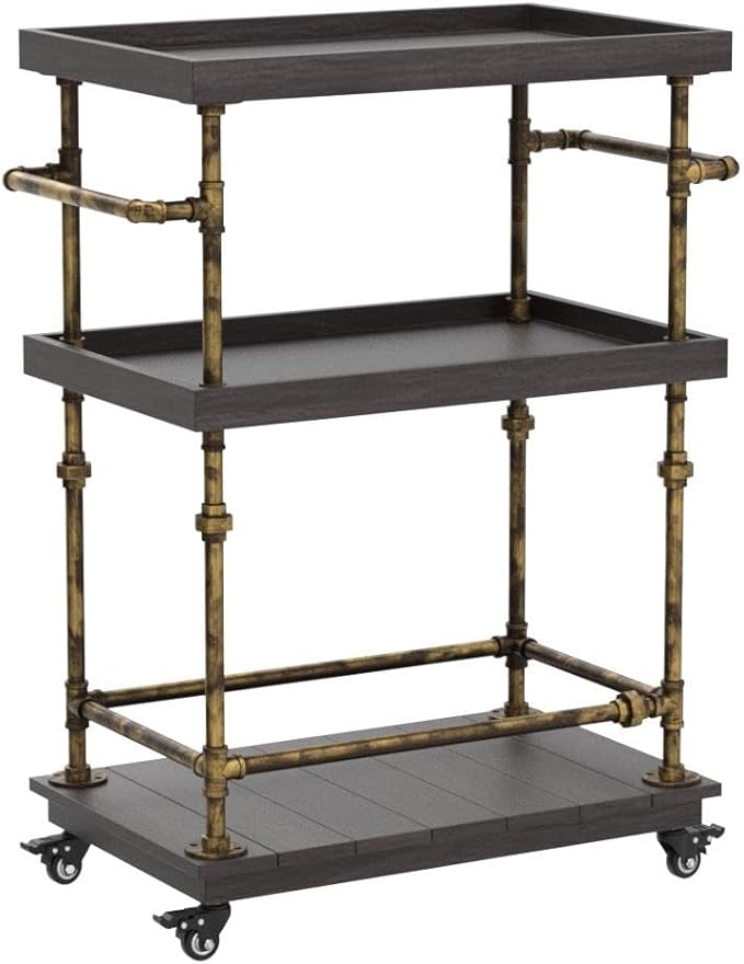 Industrial Bar Cart, 3-Tier Serving Cart Creates - Image 4
