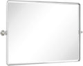 TEHOME 40x30'' Chrome Pivot Mirror Horizontal 30x40'' Metal Framed Rectangle by TEHOME