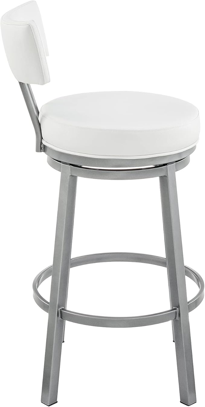 Armen Living Dalza Swivel Counter or Bar Stool in Cloud Finish - Image 5