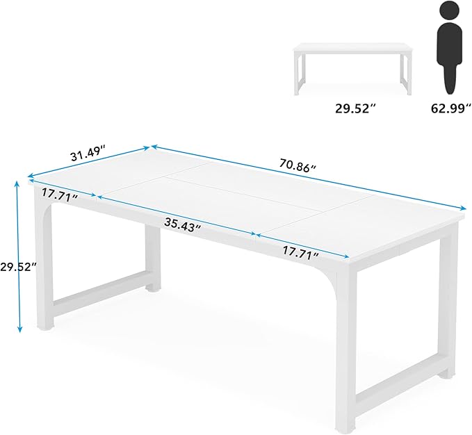 Tribesigns 70.8”Executive Desk, Large Office Computer Desk - Image 2