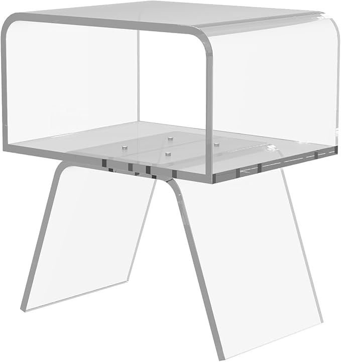 Acrylic Nightstand Side Table Modern nightstand Clear Home Decor Display End by zoneshare