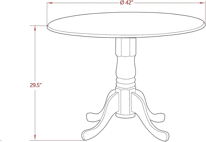 East West Furniture DMAD3-LWH-LC 3 Piece Dinette Set - Image 12