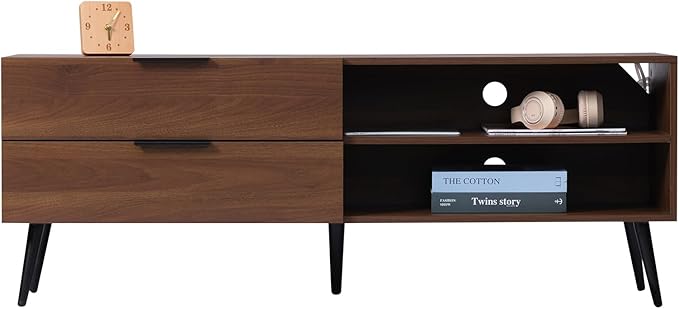 HollyHOME Wood TV Stand for TVs up to 65", Mid Century TV Stand - Image 8