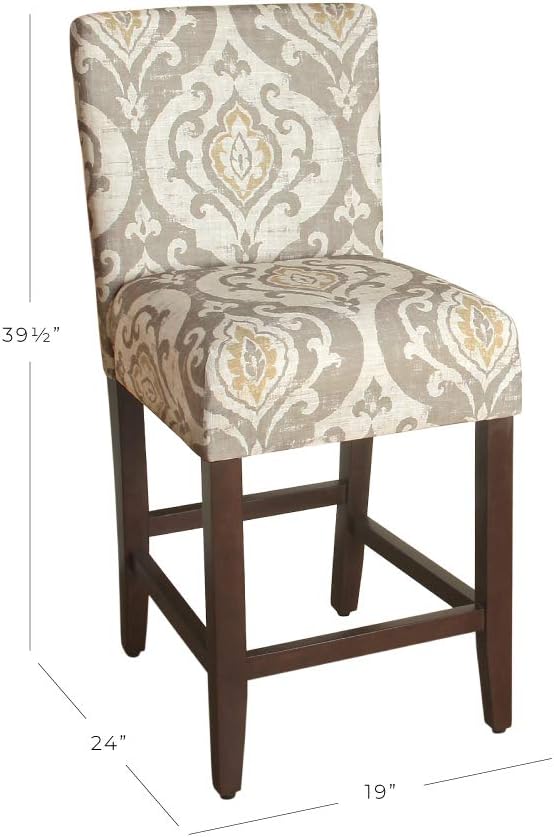 HomePop Upholstered Counter Height Barstool, Suri Cream Damask - Image 3