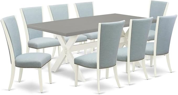 East West Furniture X097VE215-9 9 Piece Dining Room Set Includes a Rectangle by EastWestFurniture
