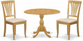 East West Furniture DMAV3-OAK-C 3 Piece Dining Room Table Set Contains a Round by EastWestFurniture