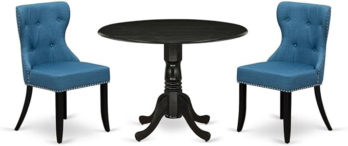 East West Furniture DLSI3-ABK-21 3 Piece Modern Dining Table Set Contains a by EastWestFurniture