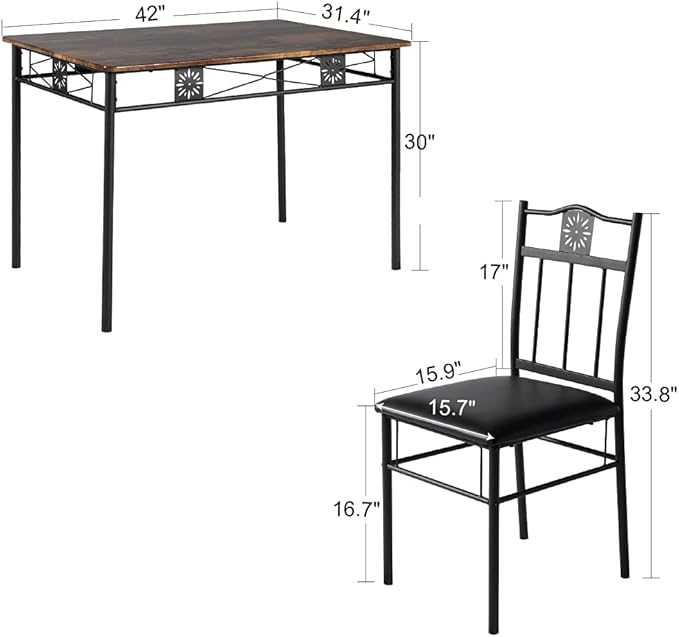 VECELO Kitchen Dining Room Table Sets - Image 5
