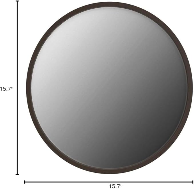 Growsun 15.7'' Black Round Mirror, Circle Wall Mirror - Image 7