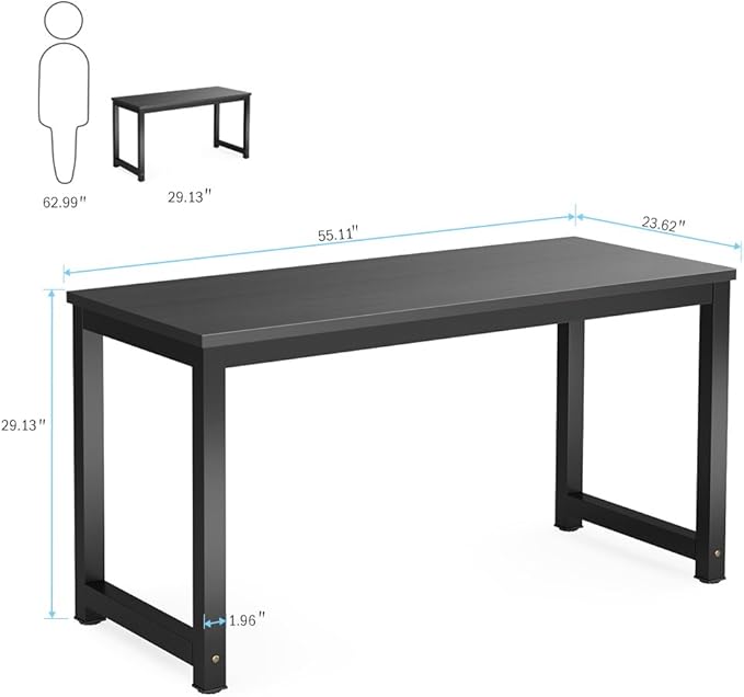 Tribesigns Computer Desk, 55 inch Large Office Desk Computer Table Study - Image 3