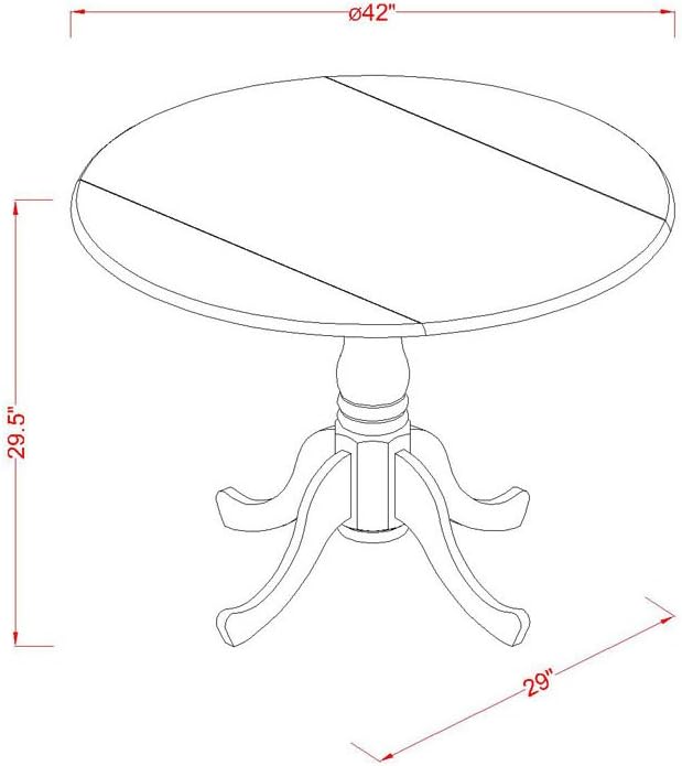 East West Furniture DLML5-SBR-W 5 Piece Kitchen Table & Chairs Set Includes a - Image 6