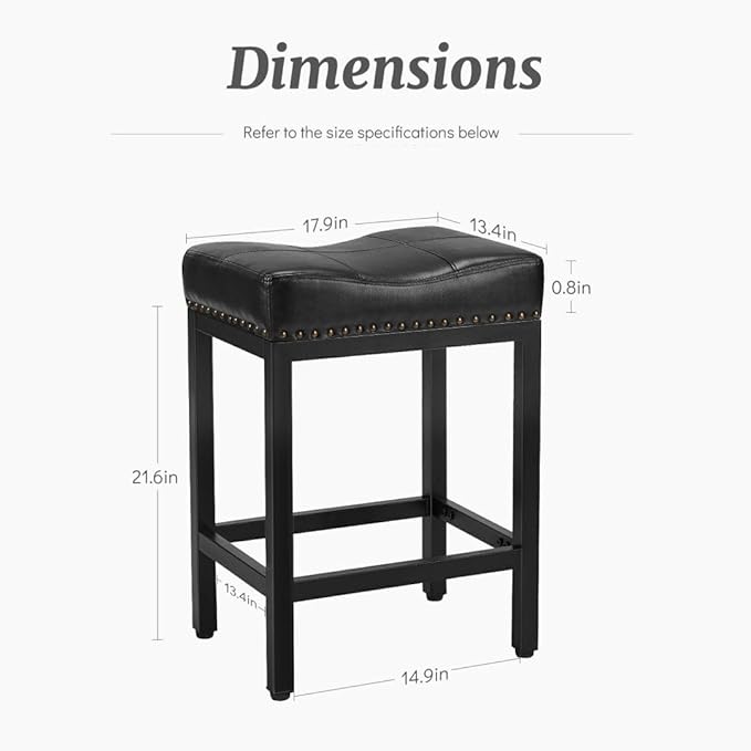 Counter Stools Set of 2 Upholstered Counter Height Bar Stools - Image 3