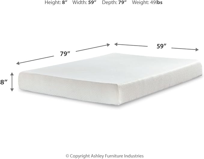 Signature Design by Ashley Queen Size Chime 8 Inch Medium Firm Gel Memory Foam - Image 2