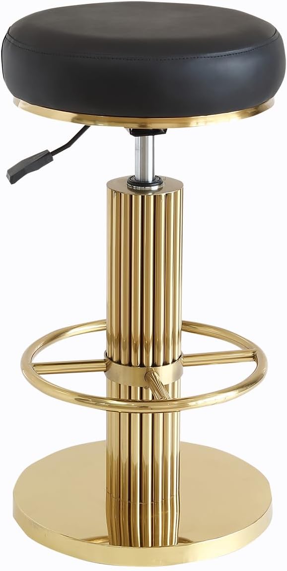 FUNROLUX Gold Bar Stools Adjustable Swivel Counter Stools Modern Backless by Funrolux