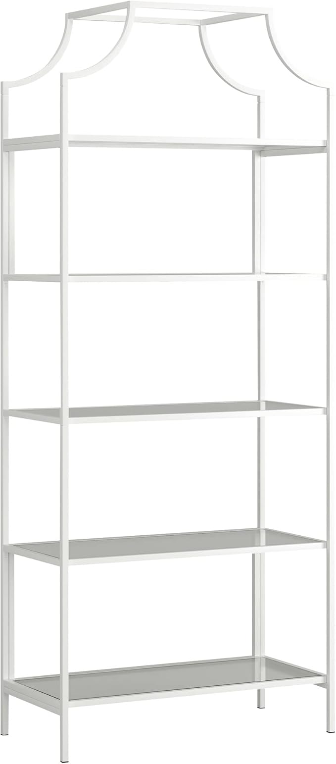 Sauder International Lux Book Shelf 5 Tier Modern Metal Multipurpose Bookcase by SAUDER%C2%AE