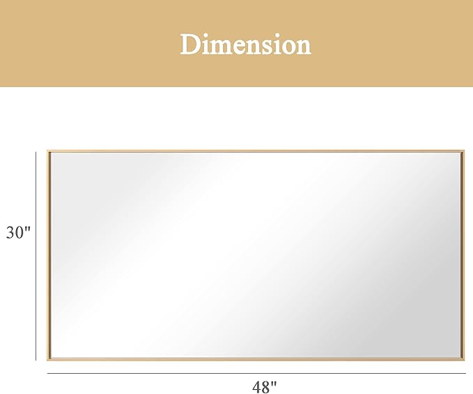 30x48 Inch Orange Gold Bathroom Mirror - Image 9