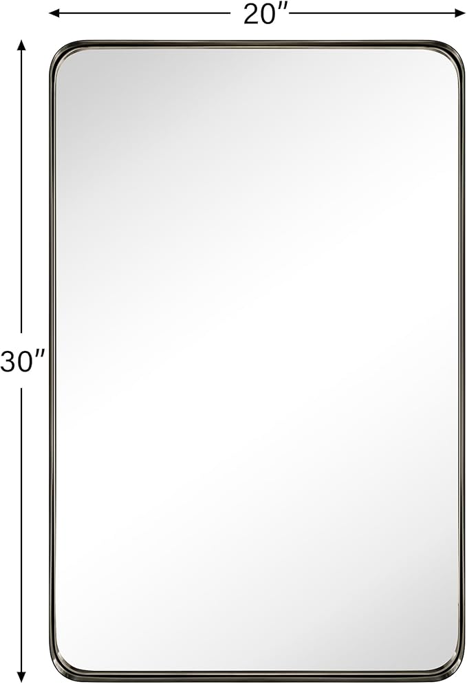 TEHOME 20x30 inch Oil Rubbed Bronze Mirror Dark Bronze Metal Framed Bathroom - Image 6