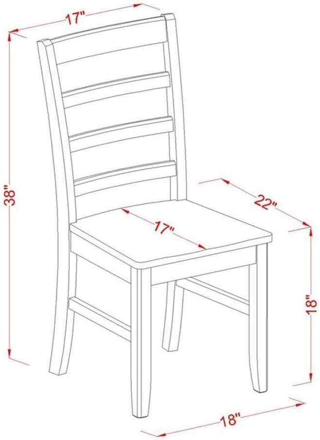 East West Furniture DOPF7-BCH-W 7 Piece Kitchen Table & Chairs Set Consist of a - Image 6
