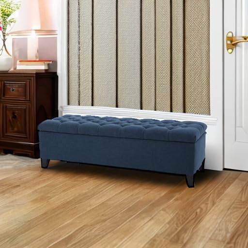 Christopher Knight Home Ottilie Fabric Storage Ottoman, Dark Blue, 17.75"D x - Image 7