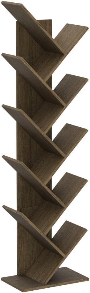 Hoctieon 10 Tier Tree Bookshelf, 10 Shelf Bookcase, Free Standing Tree Bookcase - Image 5