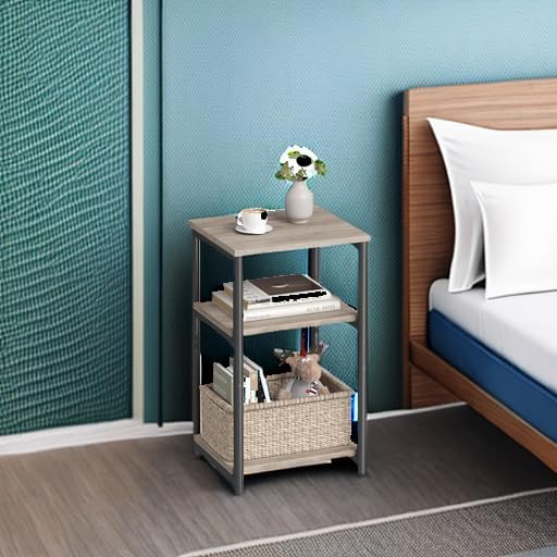 VASAGLE Side Table, Small End Table, Tall Nightstand - Image 6