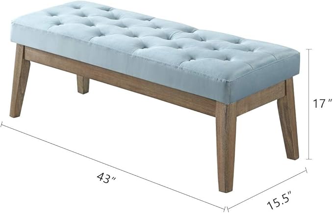 24KF Velvet Upholstered Buttons Tufted Entryway Bench - Image 2