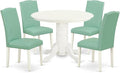 East West Furniture SHEN5-LWH-57 5 Piece Dining Set Includes a Round Dining by EastWestFurniture