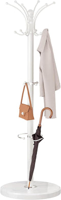 Coat Rack Freestanding with Marble Base, Heavy Duty Clothes Tree with Hooks and by Vilaxing