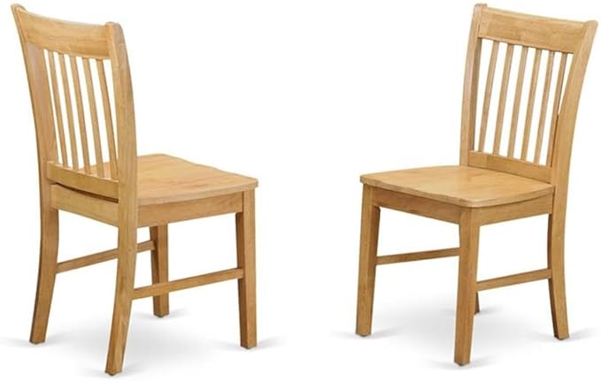 East West Furniture VANO5-OAK-W 5 Piece Dinette Set - Image 5