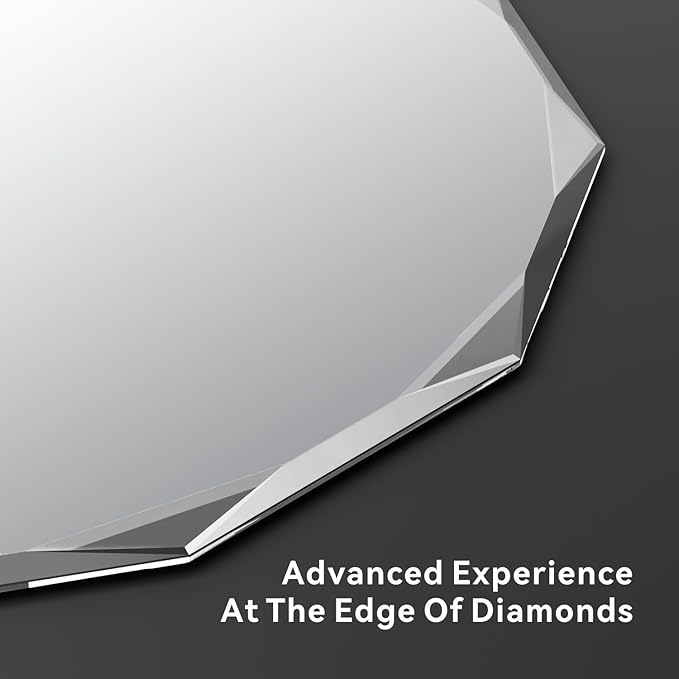 Single Beveled Edge Circle Mirror Frameless Wall Mount Bathroom Vanity Mirror - Image 5