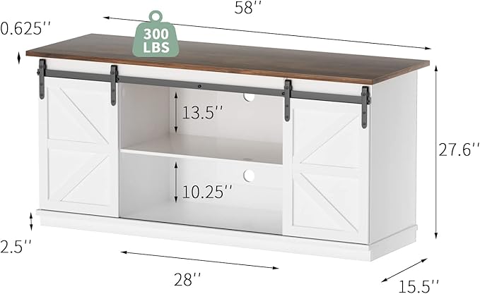 YESHOMY TV Stand Set with a Farmhouse Style Coffee Table, - Image 6