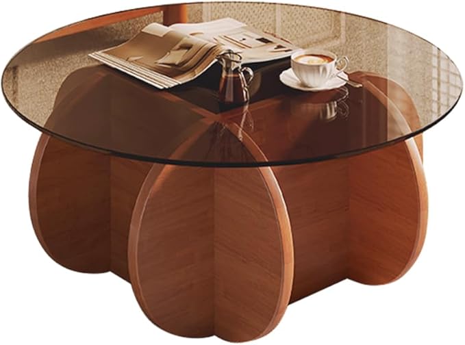 Modern Round Glass Coffee Table - Image 7