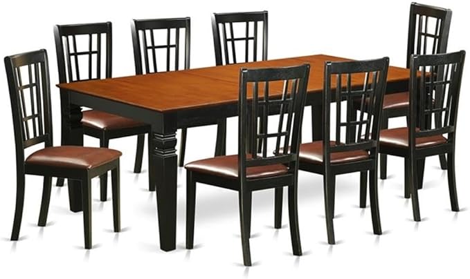 East West Furniture LGNI9-BCH-LC 9 Piece Modern Dining Table Set Includes a by EastWestFurniture