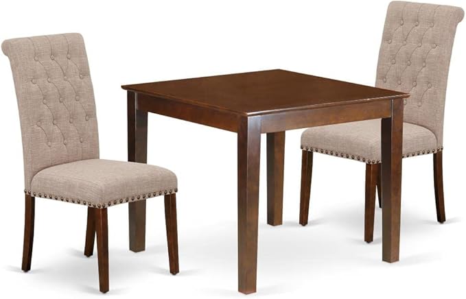 East West Furniture OXBR3-MAH-04 3 Piece Dining Room Furniture Set Contains a by EastWestFurniture
