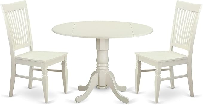 East West Furniture DLWE3-WHI-W 3 Piece Dinette Set by EastWestFurniture