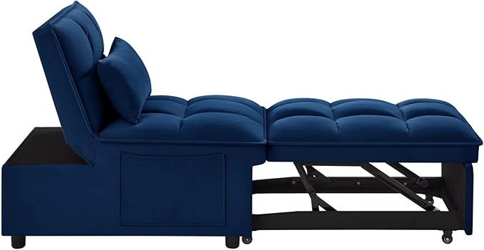 KEIKI Velvet Single Convertible Sleeper Chair Sofa Bed - Image 7