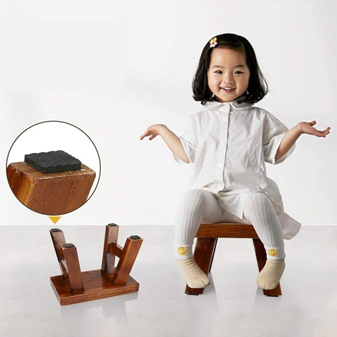 Solid Wood Tiny Step Stool for Kids Change Shoes Foot Stool Plant Stand - Image 2