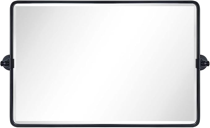 TEHOME 20x33'' Horizontal Farmhouse Black Metal Framed Rounded Pivot Rectangle - Image 2