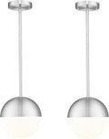 LMS 2 Pack Modern Pendant Lights, Mid Century Brushed Nickel Kitchen Lighting by LMS