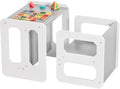 Kids Table and Chair Set, 3-in-1 Wooden Children's Furniture, Water Resistant by Cozivolife